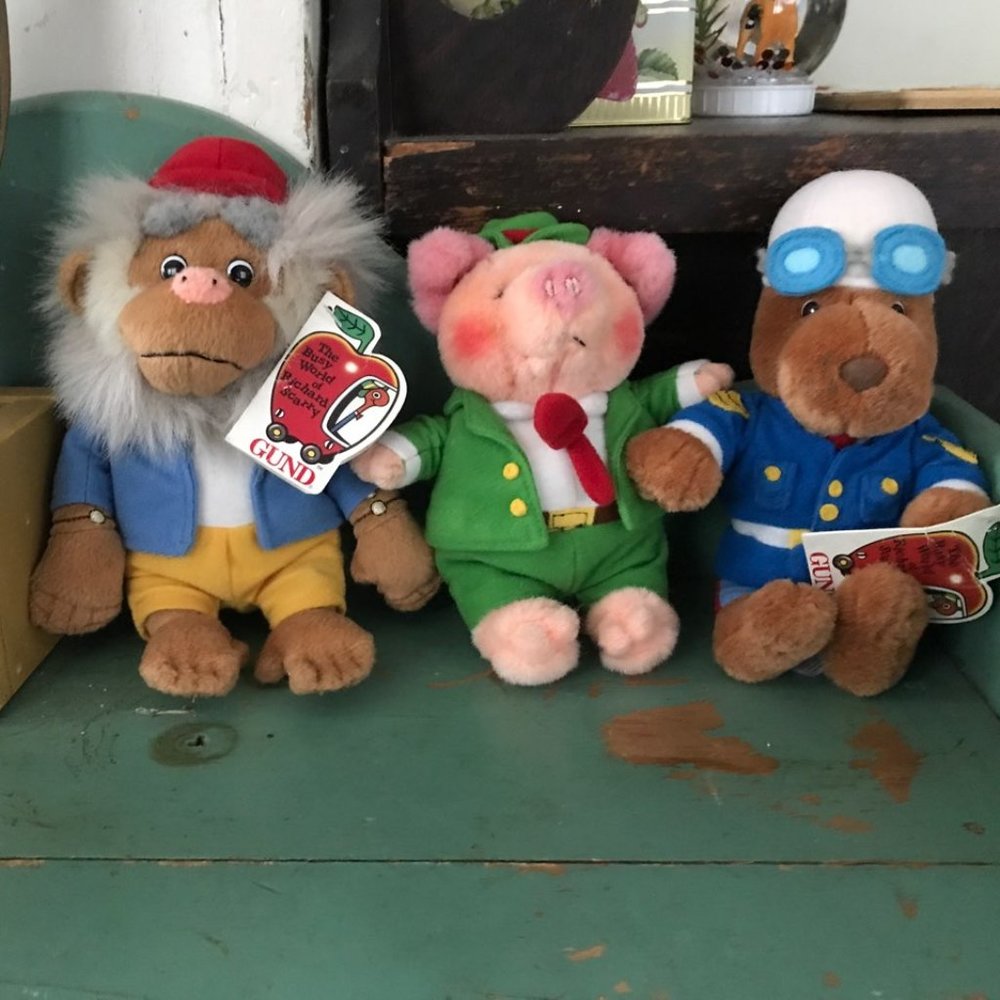 Richard Scarry Sergeant Murphy, Bananas Gorilla, Frumble Pig  Gund Plush